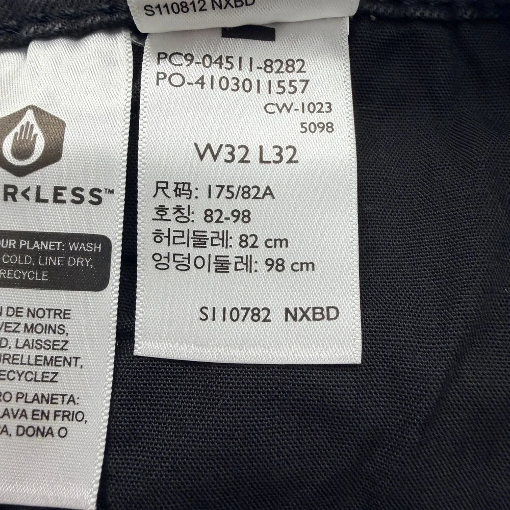 Levis 511 Black Label Slim Jeans Men's Size 32x32 Black Out Cotton Blend Denim